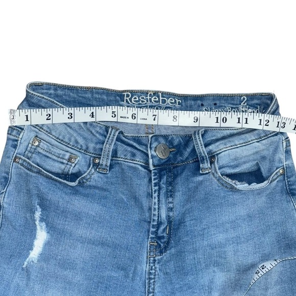 Resfeber LA Collection Boyfriend Skinny Fit Womens 2 Lowrise Distressed Light - Picture 8 of 12